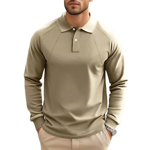 Herrer Poloshirt med lange ærmer og moderne ståkrave Stilla