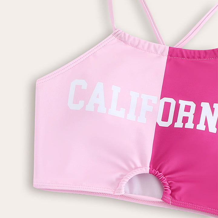 Dame Sporty Bikini-sæt med moderigtigt farveblok-design og top med cut-out Stilla