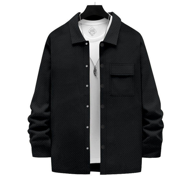 Herrer afslappet button-down skjortejakke med brystlomme og struktureret design Stilla