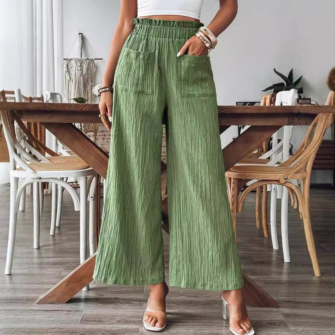 Dame vidde Palazzo-shorts med bånd Stilla