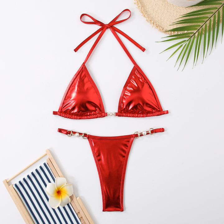 Dame trekant-bikini med glamourøse detaljer Skovae