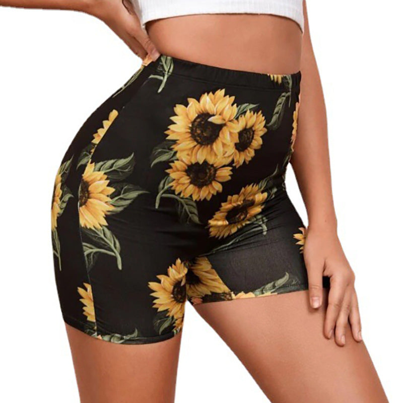 Dame Sportslige Shorts med blomstret mønster og høj talje Stilla