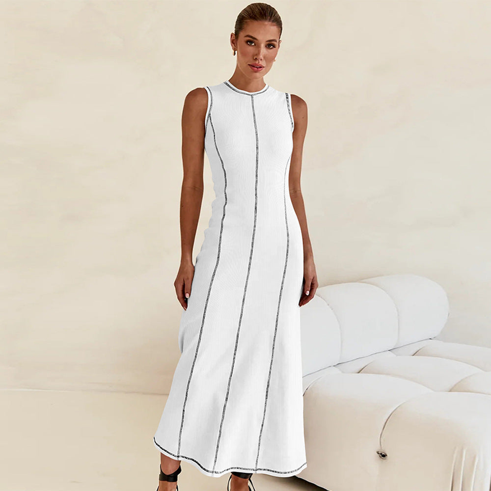 Dame elegant Maxikjole med struktureret ribdesign og smal pasform Stilla