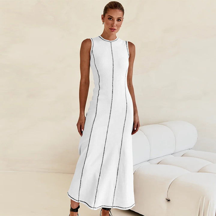 Dame elegant Maxikjole med struktureret ribdesign og smal pasform Stilla