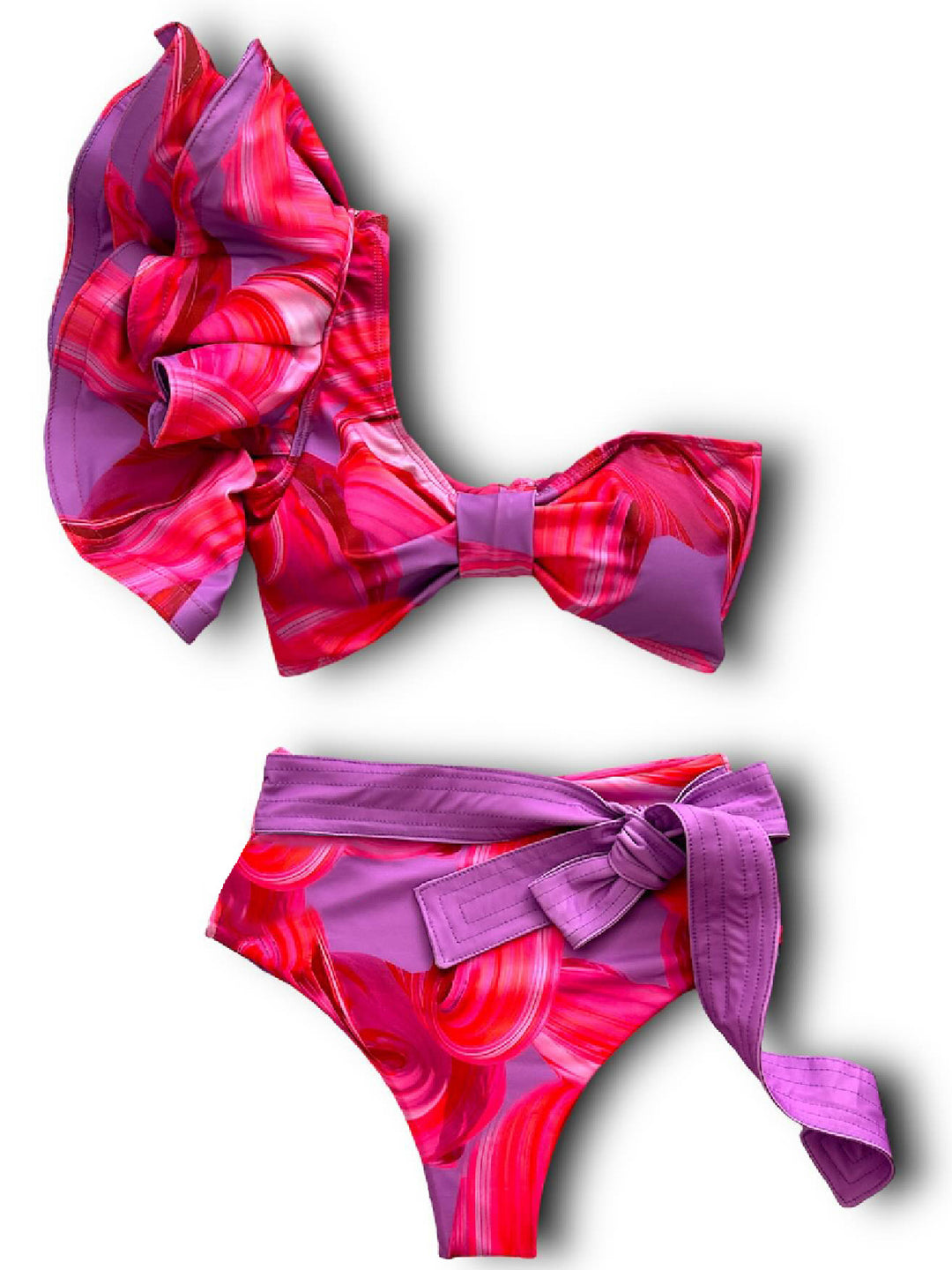 Dame Bikini-sæt med asymmetrisk overdel og elegant snor Stilla