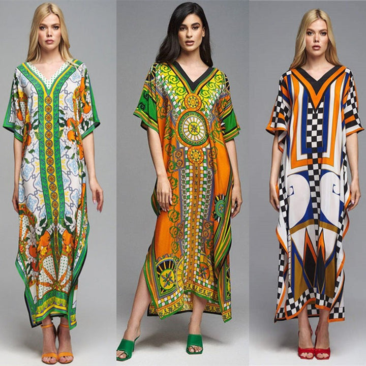 Dame Gulvlængde Kaftan med kunstnerisk Barokdesign Stilla