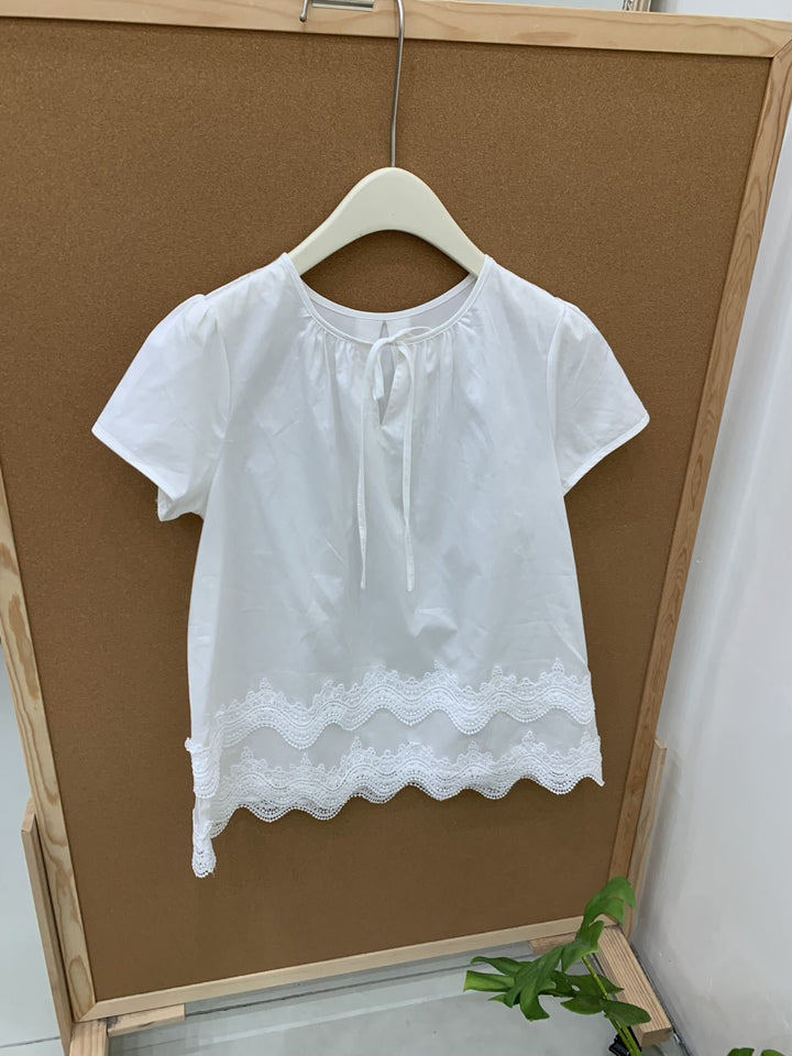 Damer afslappet T-shirt med spidsdetaljer Stilla