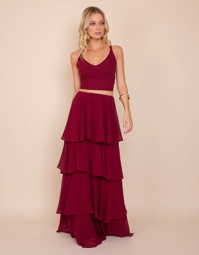 Femme To-Dele Chiffon Maxi Kjole Stilla