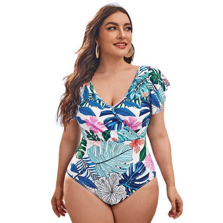 Dame Elegant badeshorts med blomstrede volangdetaljer Skovae