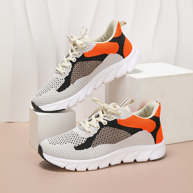 Damernes sporty strik-sneakers med åndbar mesh-overflade og støddæmpende sål Stilla