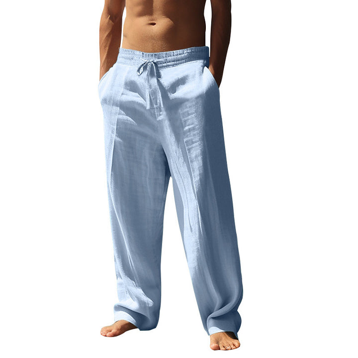 Herrer komfortable linnedragt med elastisk talje og sidelommer Stilla