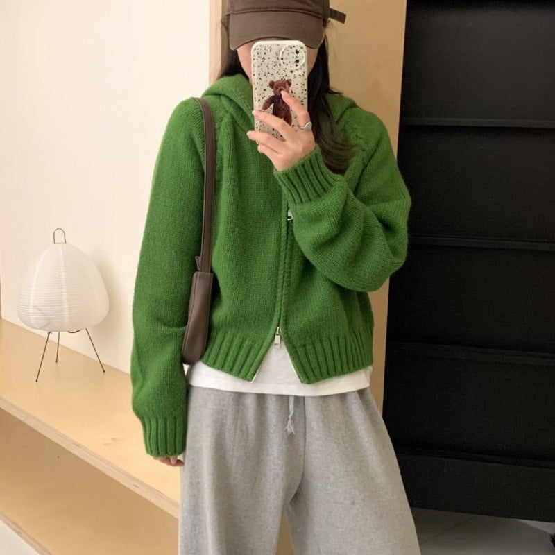 Kvinders Snuggly Hoodie Cardigan med Lynlås og Store Lommer Stilla