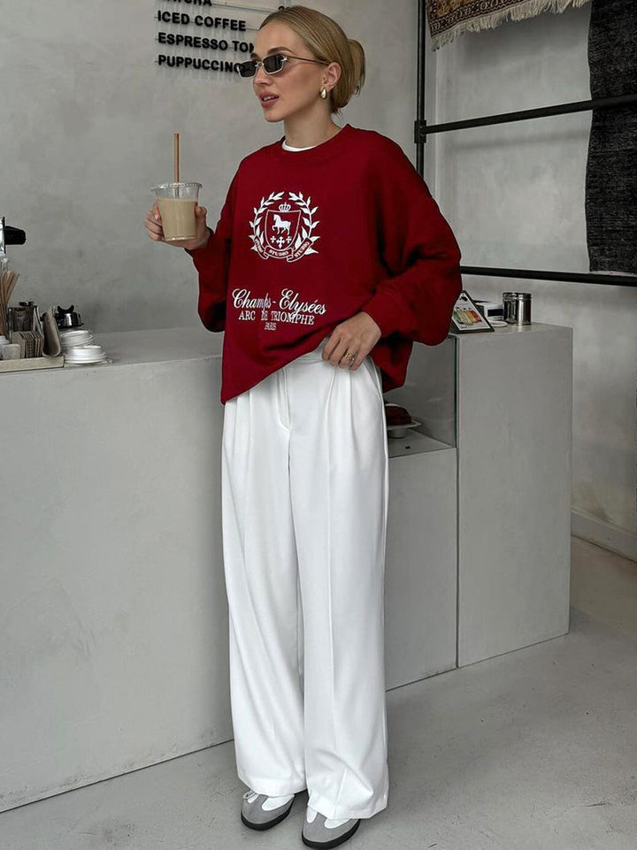 Dame Oversized Sweatshirt med ikonisk logo-design og komfortable materialer Stilla