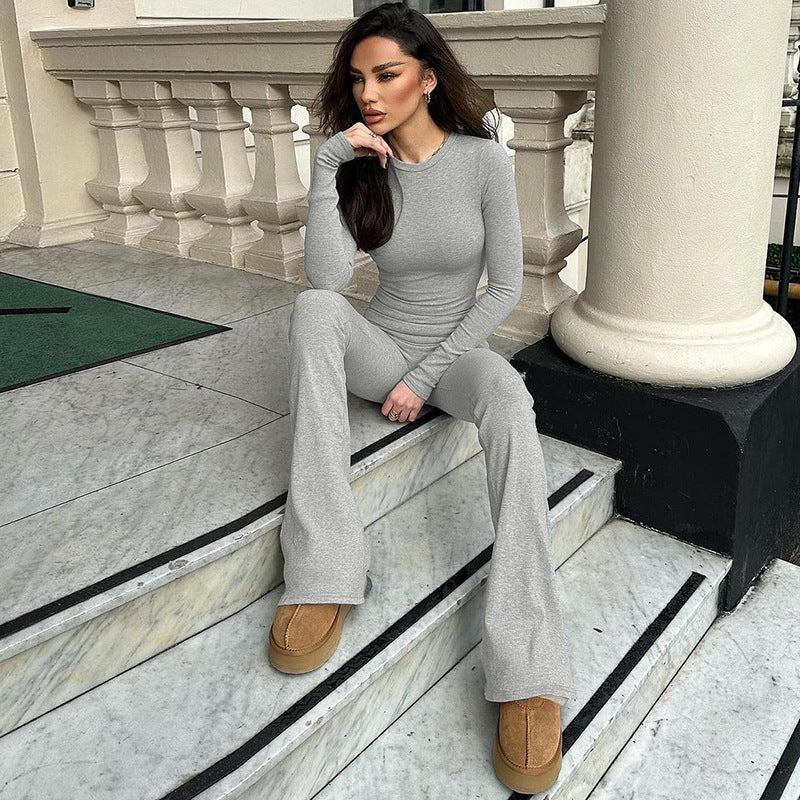 Dame langærmet bodystocking med figursyet snit og afslappet design Stilla