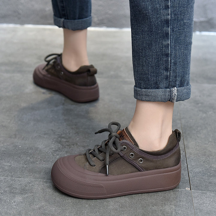 Dame mode sneakers med forhøjet plateau og åndbart overmateriale Stilla
