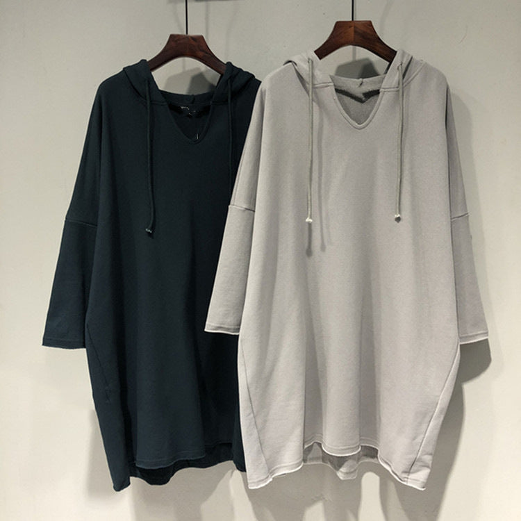 Kvinders hoodie kjole med generøs pasform og hætte Skovae
