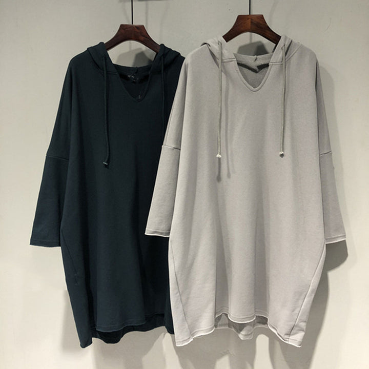 Kvinders hoodie kjole med generøs pasform og hætte Skovae