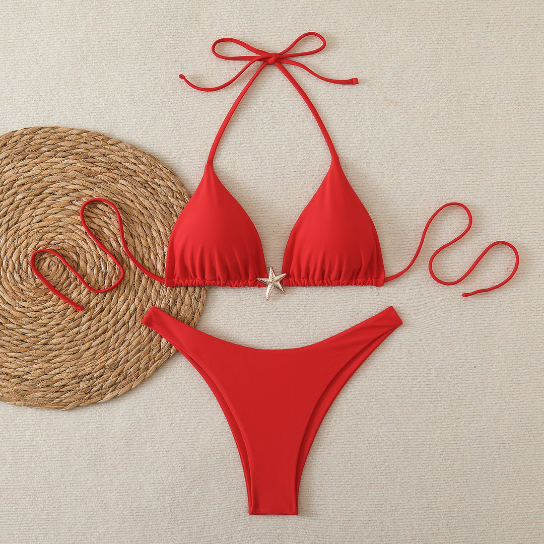 Dame triangel-bikini med moderigtigt stjerne-detalje Skovae