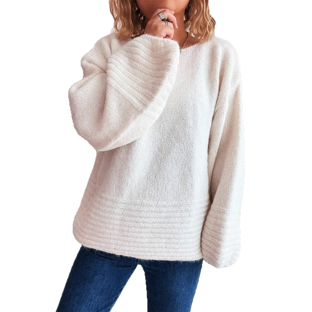 Kvinders hyggelige sweater med oversized skæring og struktureret strikkestil Stilla