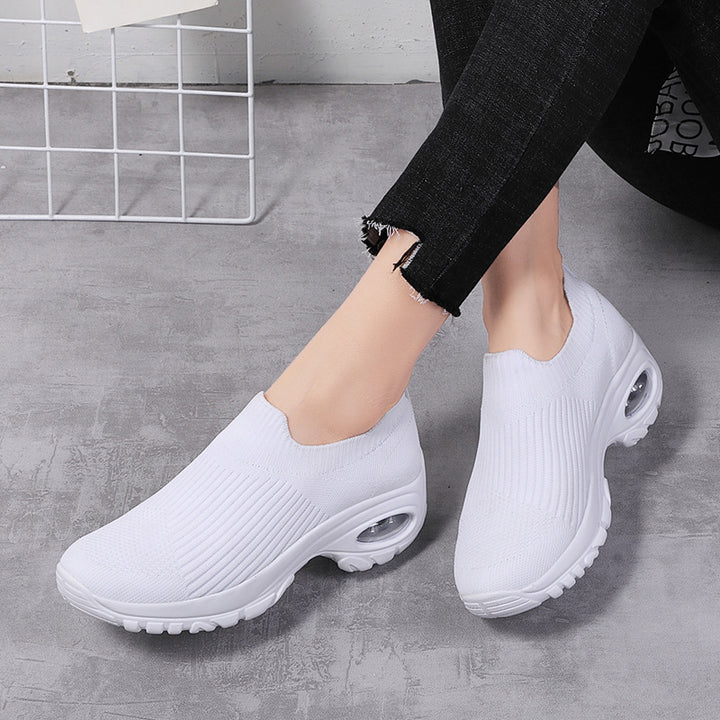 Damer Bekvemme Slip-On Løbesko med åndbart strikoverflade og elastisk sål Stilla