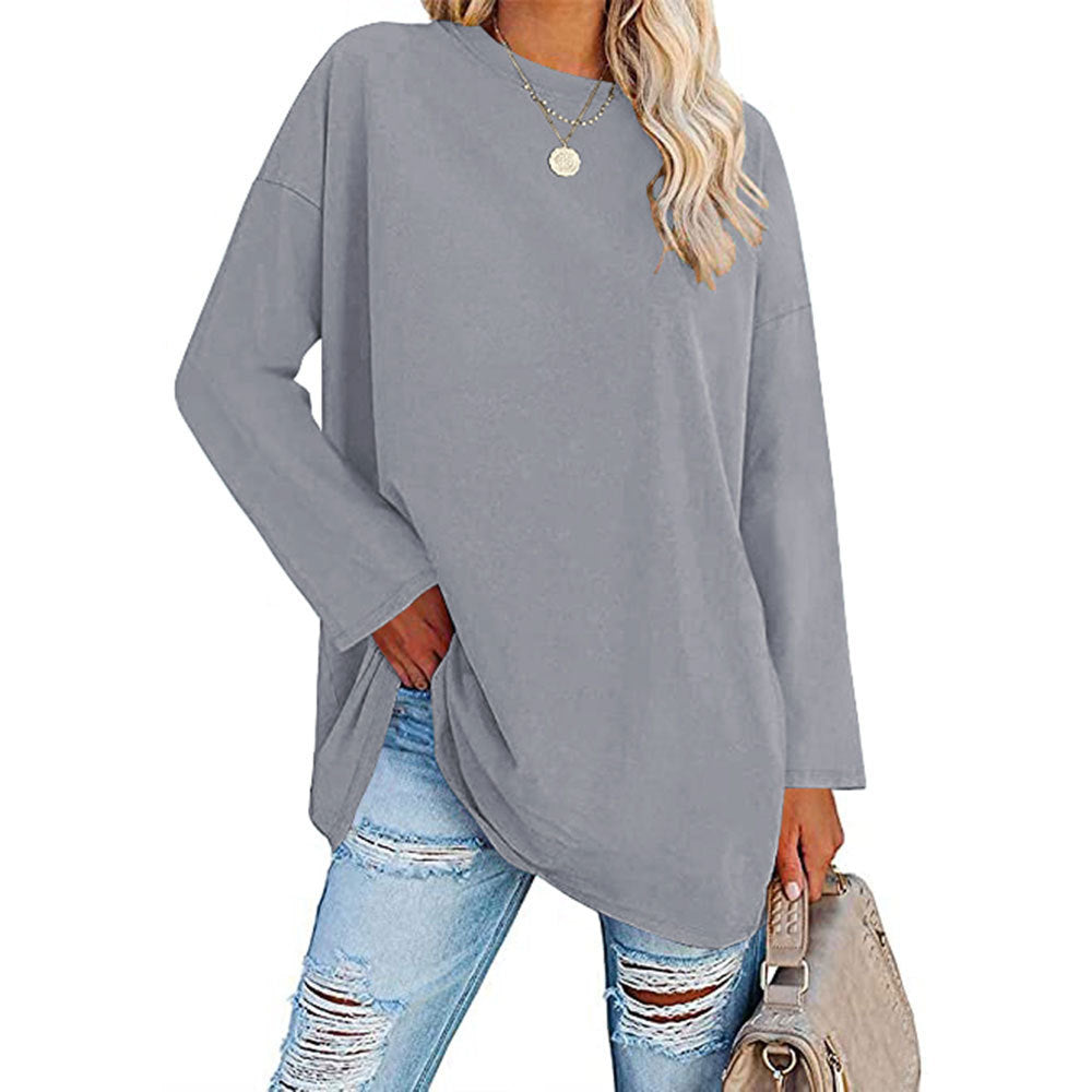 Dame Oversized Langærmet T-shirt med afslappet snit Stilla