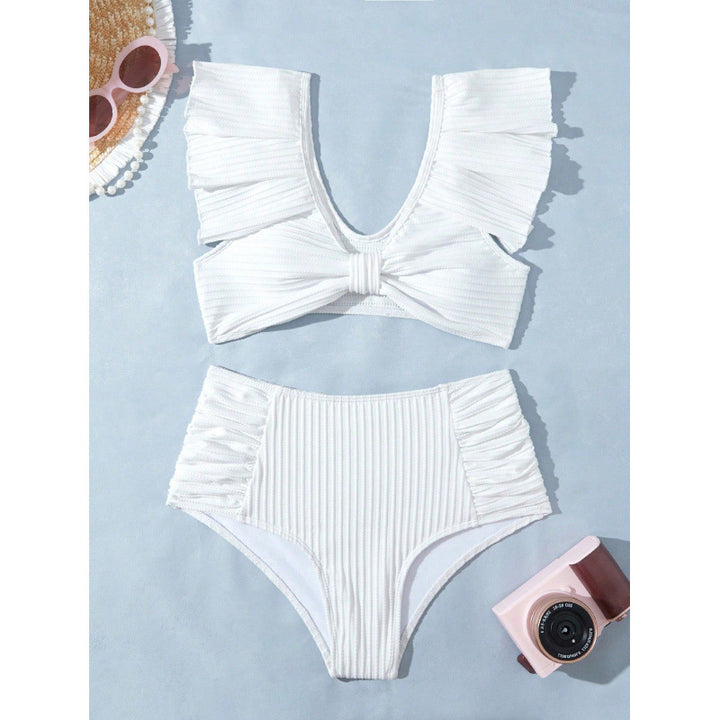 Dame Højskåret Bikini med Ruffle Detaljer Skovae
