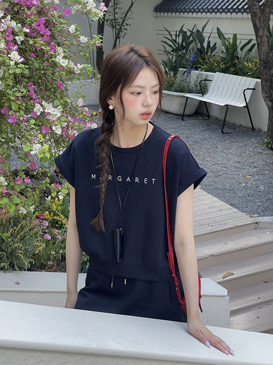 Dame fritidskjole med afslappet T-shirt-overdel og elastisk talje Stilla