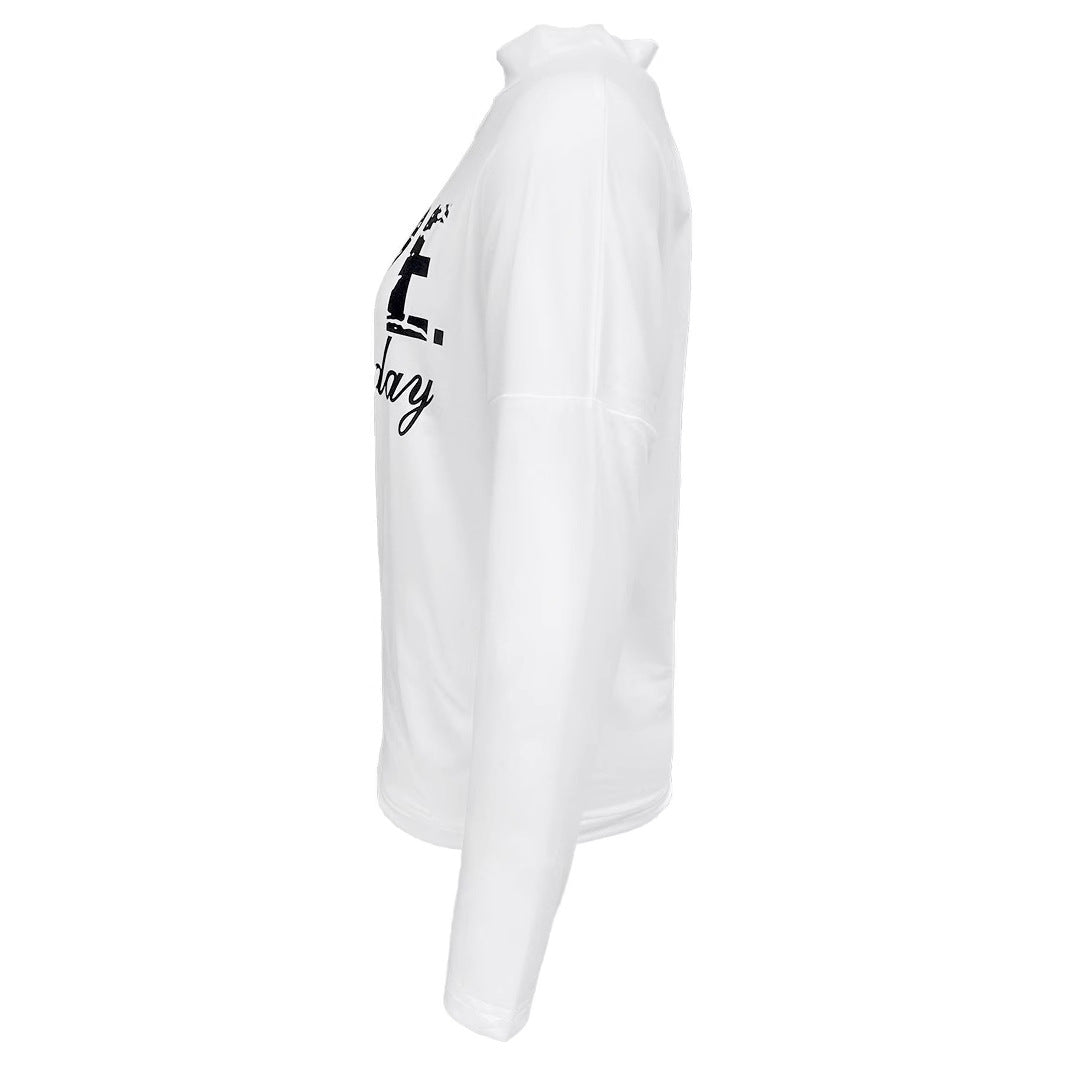 Dame Off-Shoulder T-shirt med Statement-Print Stilla