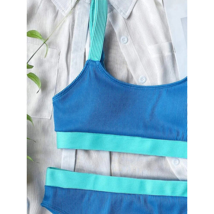 Dame Sporty bikini med bred talje og let ribstruktur Stilla