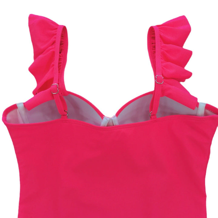 Dame Én-delt Badedragt med voluminøse Ruffleskuldre og elegant Bustier Stilla