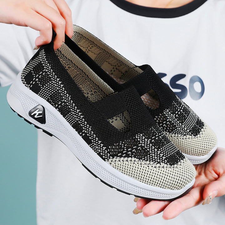Dame Slip-On Sneakers med åndbar strikoverflade og fleksibel sål Stilla