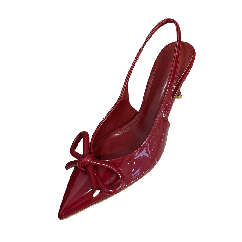 Dame Slingback Højhælede sko med elegant bue dekoration og spids tå Stilla
