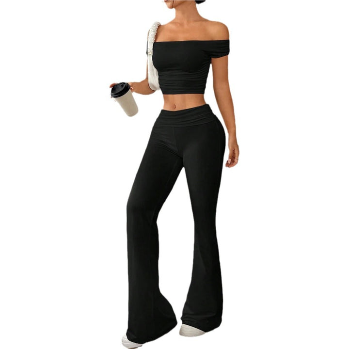 Kvinder casual crop top og højtaljede bukser sæt Stilla