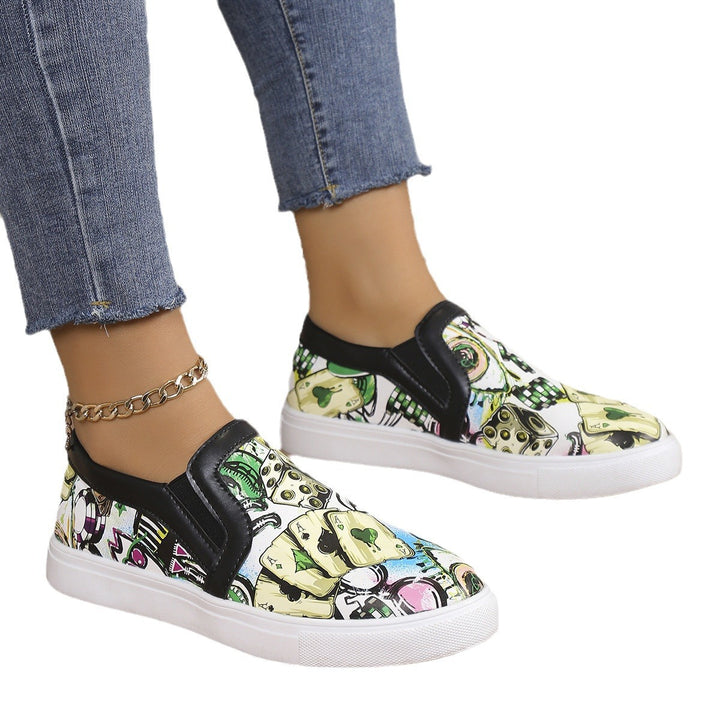Dame Casual Sneakers med farverig motivtryk Stilla