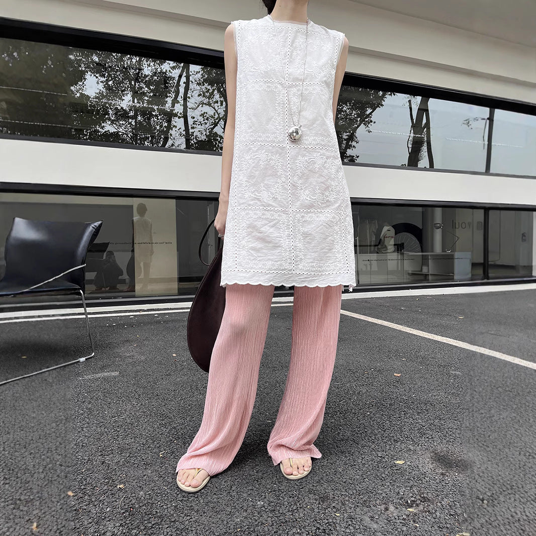 Dame ærmeløs top med fin struktur og elegant design Stilla