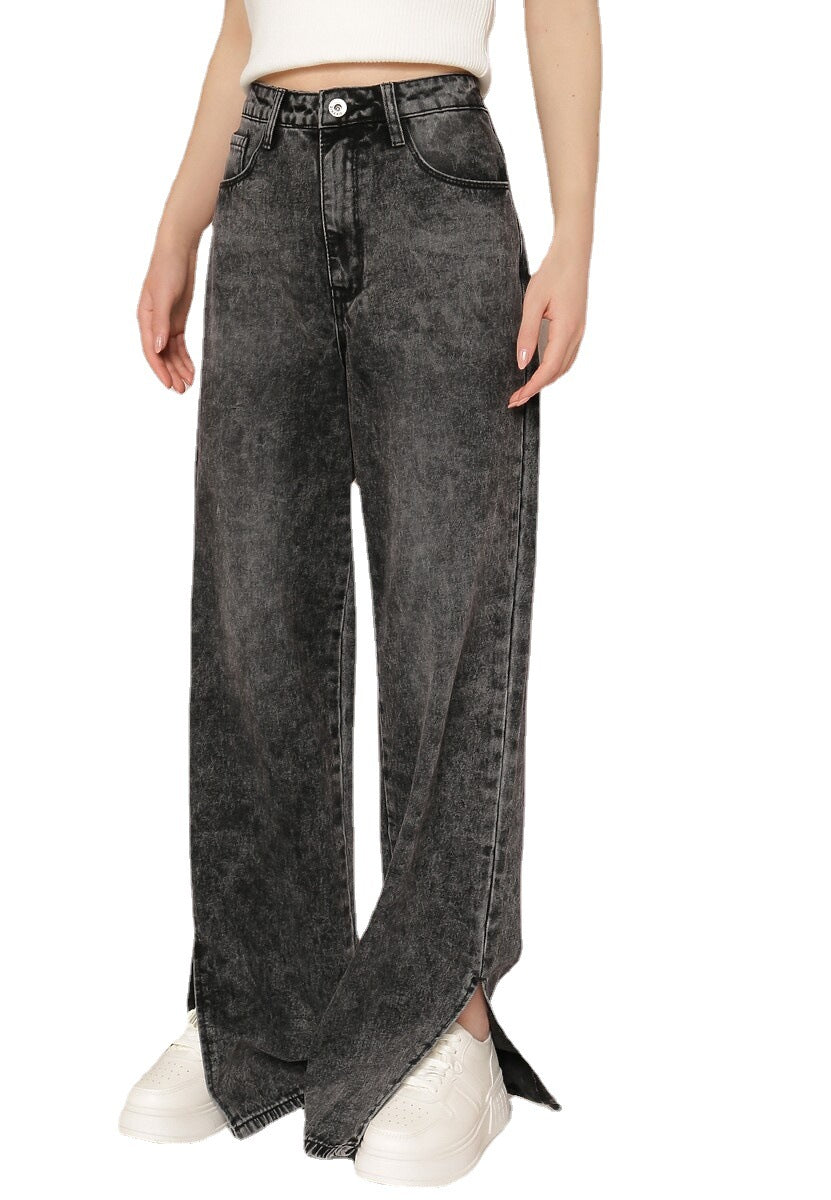 Dame brede jeans med sidelængde og afslappet snit Stilla