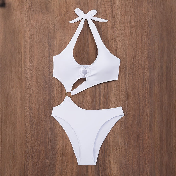 Dame Éntre One-Piece Badedragt med dyb V-Udskæring og innovativt Cut-Out-Design Stilla