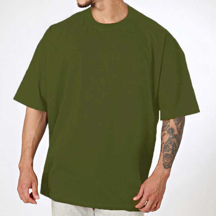 Herrer Oversized T-Shirt i højkvalitets bomuldsblanding med rund halsudskæring Stilla