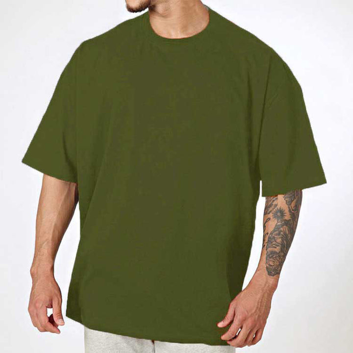 Herrer Oversized T-Shirt i højkvalitets bomuldsblanding med rund halsudskæring Stilla