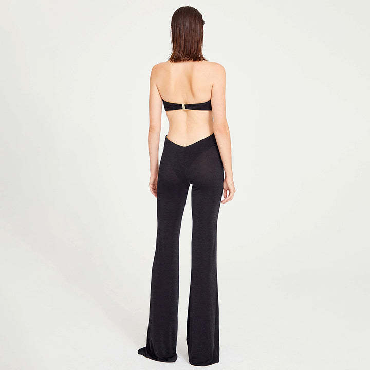 Dame glamorøs Jumpsuit med dyb udskæring og gyldne detaljer Stilla