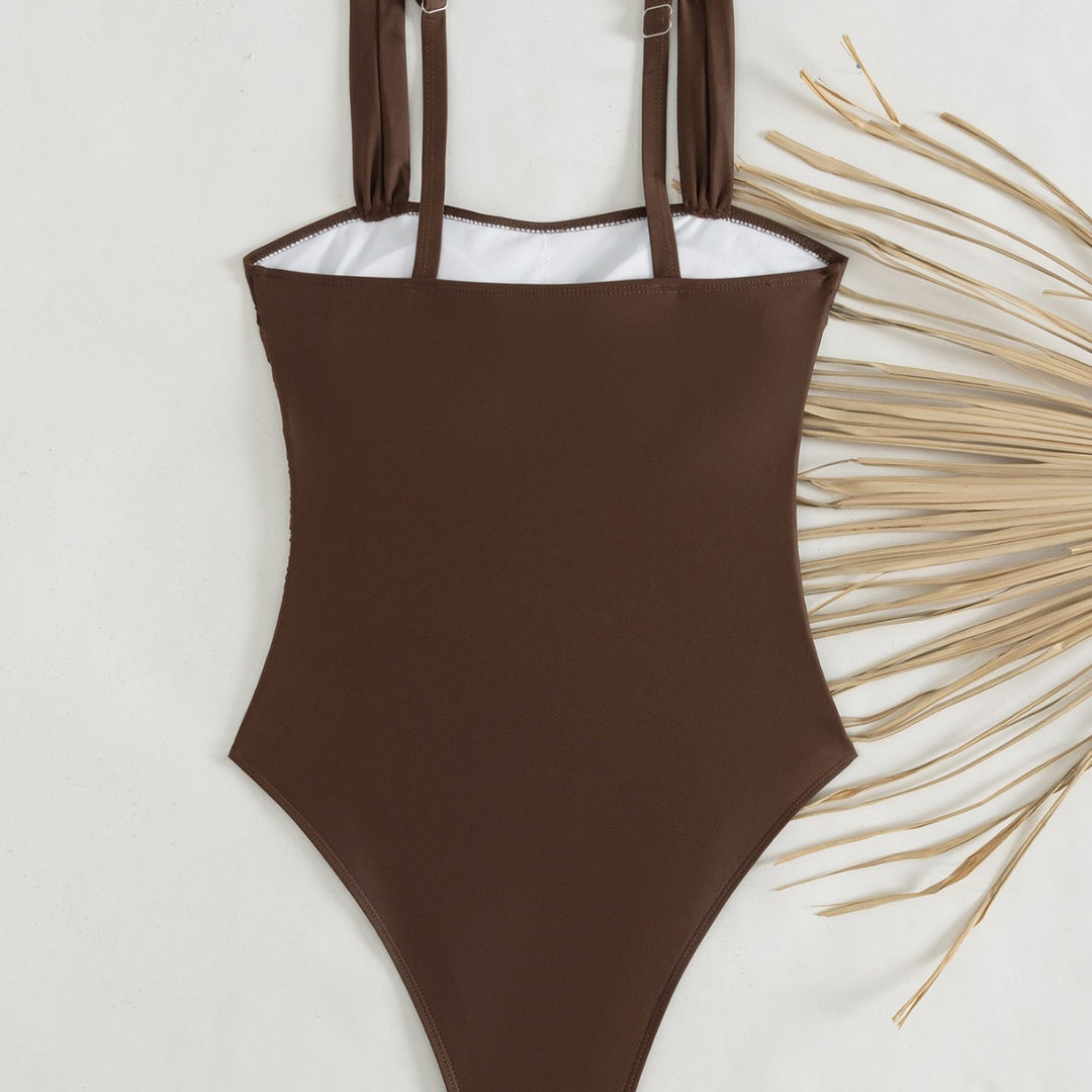 Dame Sporty en-delt Badeanzug med Rüschendetails Skovae