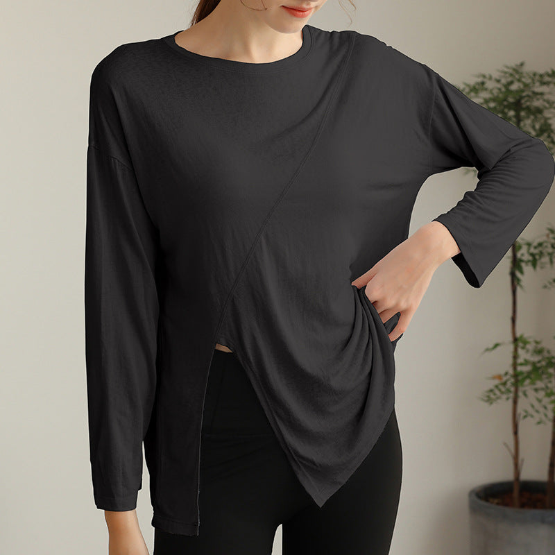 Dame Asymmetrisk Langærmet T-shirt med stilfuldt snit og åndbare egenskaber Stilla