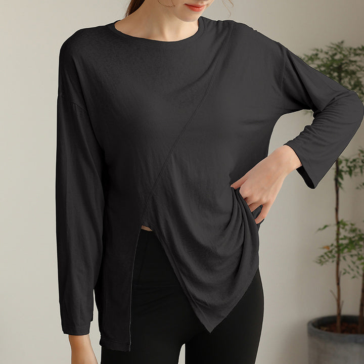 Dame Asymmetrisk Langærmet T-shirt med stilfuldt snit og åndbare egenskaber Stilla
