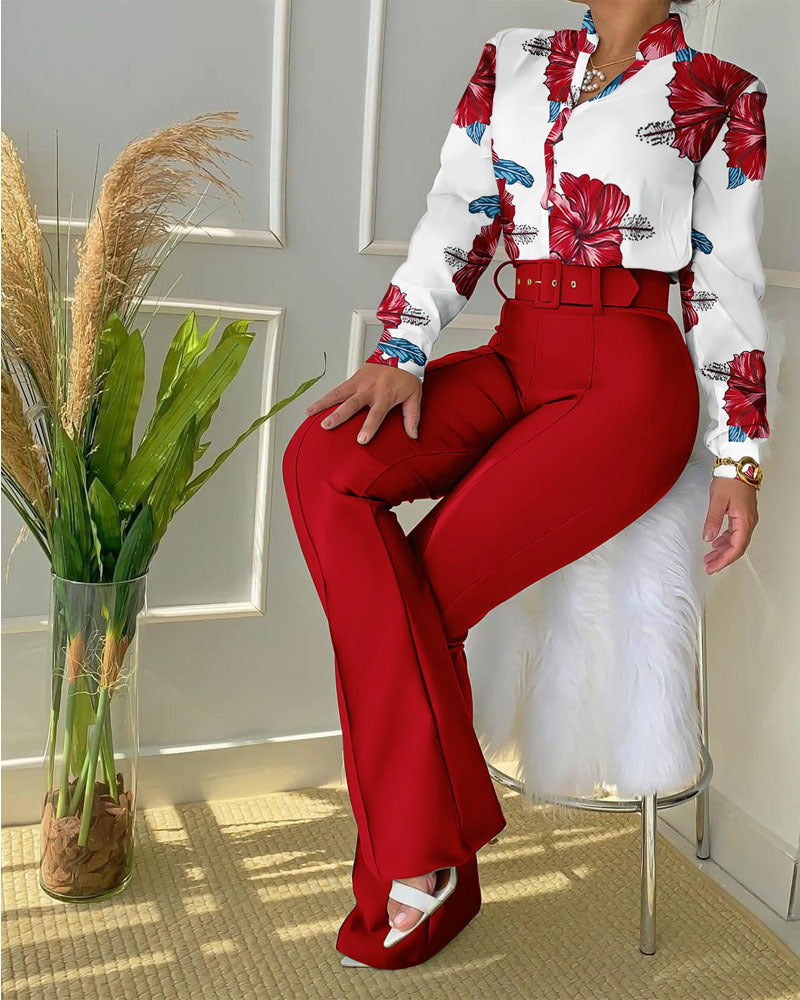 Dame Slim-Fit Flared Bukser med Høj Talje Stilla