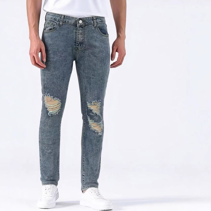 Herre Destroyed Jeans med moderne Used-Look Skovae