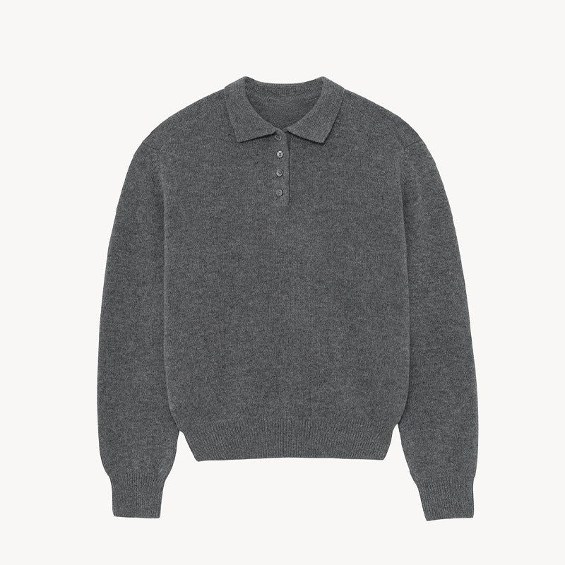 Dame sweater med knaplukning og afslappet snit Stilla