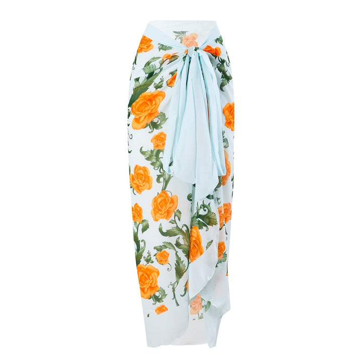 Dame badedragt med moderigtigt omslagskørt og blomstret design Stilla