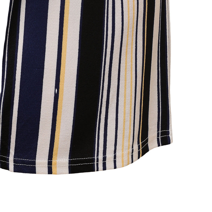 Dame stribede sommer-shorts med elastisk bund og talje knude snor Skovae