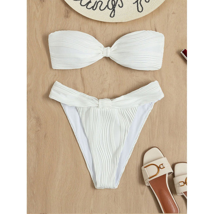 Dame bandeau bikini med rynker Skovae