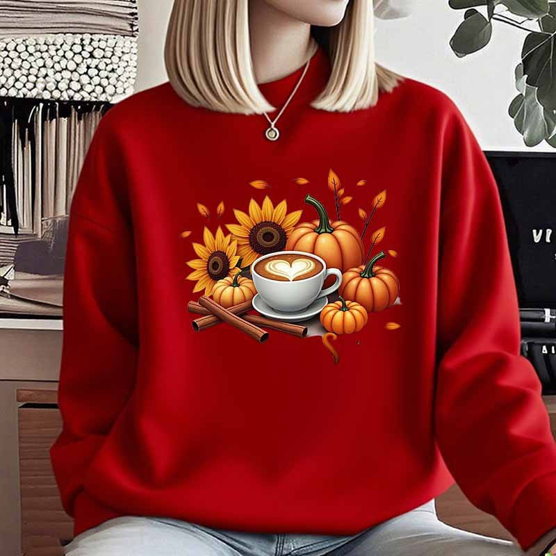 Dame sweatshirt med efterårsdesign og specialtrykt Stilla